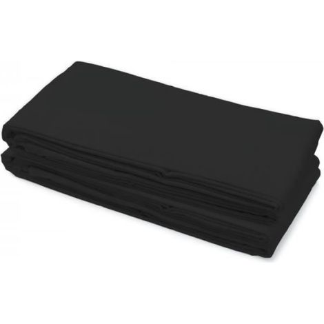 Drap plat - - 100% Coton - Noir - 180x290 cm - OEKO-TEX Standard 100 (1/3)