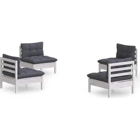Maison Exclusive - 4-tlg. Garten-Lounge-Set mit Anthrazit Kissen (1/5)
