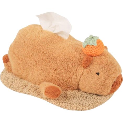 Boîte à mouchoirs de voiture capybara, boîte à mouchoirs de voiture motif animal de dessin animé, porte-mouchoirs de voiture capybara mignon, boîte à mouchoirs décorative pour voiture, accessoires de (1/5)
