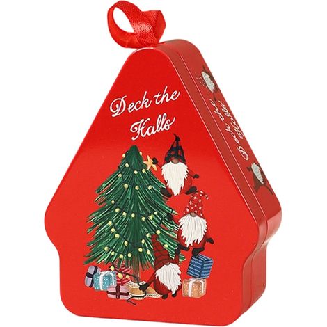 Boîte À Cookies En Fer Blanc - Boîte Métallique Réutilisable Pour Biscuits Chocolats Bonbons Bijoux - Décoration De Noël - 18 x 15 x 6,5 cm - 1 Pièce (1/5)