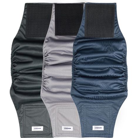 Culotte Lavable Chien Mâle - Lot de 3 - Coton Absorbant - Anti-Fuite - Incontinence et Marquage - Taille L (1/5)
