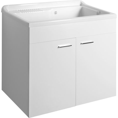 Meuble évier utilitaire 78x70x48cm, blanc (1/3)