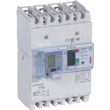 Disjoncteur magnétothermique différentiel DPX³160 pouvoir de coupure 36kA 400V - 4P - 100A - LEGRAND