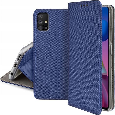 Custodia per Samsung Galaxy M51 Smart BOOK Magnet Book BLU NAVY + Vetro (1/5)