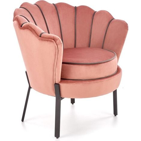 Sillón Houston 1292, Rosa, 75x73x73cm, Metal, Tapiz, Patas: Metal, 0