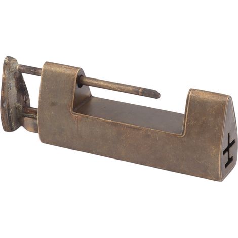 Cadenas chinois antique en laiton decoratif vintage avec cle a piece de monnaie, entraxe 4.4 cm, pour petite boite en bois meuble armoire coffre (1/5)