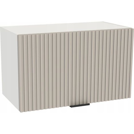 Mueble alto de cocina con campana extractora 60/36 Vigo Blanco con frontal estriado Cachemira Mate (1/3)