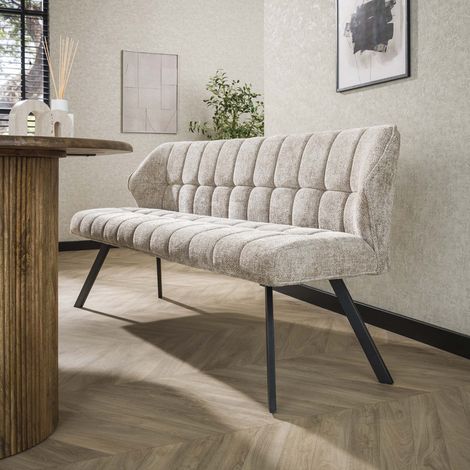 Esszimmerbank Lino-Chenille-Stoff Rich Sand 180 cm kariert (1/3)