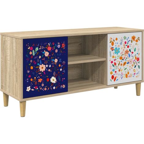 TV-Schrank MAINZ 102 x 33 x 50 cm Sonoma Holzwerkstoff vidaXL (1/5)