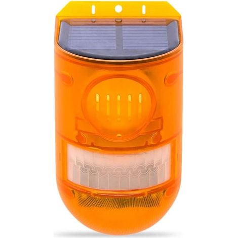 Solar Alarm Sound and Light Motion Sensor Alarm Waterproof Solar Alarm Light 2 Working Modes 110db Sound Security Siren Light for Home Farm (1/5)