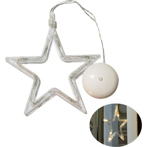 Luces navideñas, luces navideñas tempranas para ventanas con ventosas, 10 luces LED colgantes para ventanas de guillotina, adornos colgantes para fiestas navideñas (luz blanca cálida). (1/5)