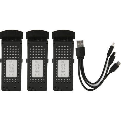 Batterie lithium haute capacité 3.7V 1800mAh, pack de 3 pour drone quadricoptère RC SG S6 G6 Q6, adaptée aux UAV télécommandés. (1/5)