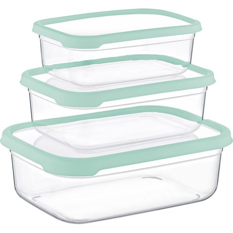 Set 3 Recipientes Herméticos para Alimentos, de forma Rectangular 7house
