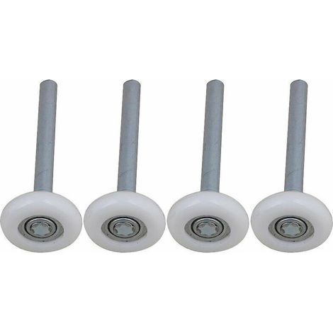 Lot de 4 roulettes de porte de garage en nylon à roulement à billes scellé avec tige de 115 mm (1/5)