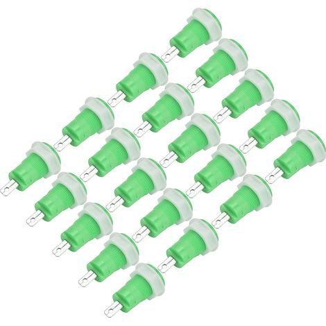 20 Pièces Bornes de Masse en Laiton 4mm, Connecteurs de Terre Soudables, Adaptateurs Prise Banane Sécurisés 1KV 32A Vert