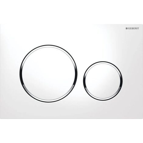 Plaque de déclenchement Geberit Sigma20 pour rinçage double touche: blanc, chromé brillant (115.882.KJ.1) (1/5)