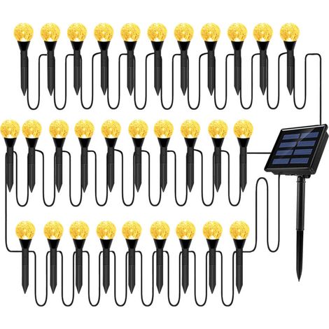 Set mit Solar-Lichterketten in Blasenform für Rasen und Garten, IP65 wasserdichte LEDs, solarbetriebene Erdspießleuchten für Einfahrt/Hof/Garten - Crezuo