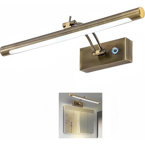 1 Applique Murale LED, Gradateur Tactile, Métal Bronze, 43 cm, Pour Salle de Bain (1/4)