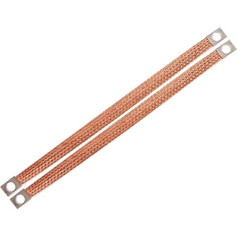 Lot de 2 rubans de mise à la terre en cuivre pour moteur, batterie, fil de masse, pour bâtiments (1/5)