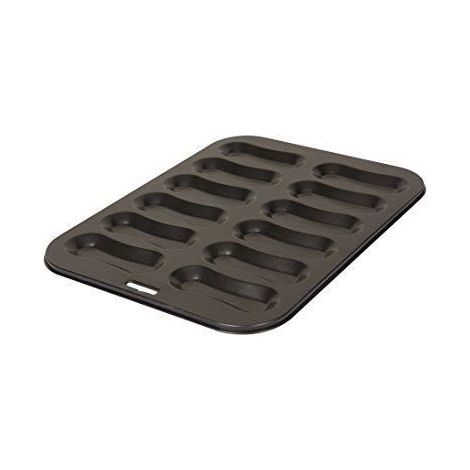 Moule à pâtisserie - DEXAM - Plateau de moules - Anti-adhésif - Pour 12 éclairs - Acier durable