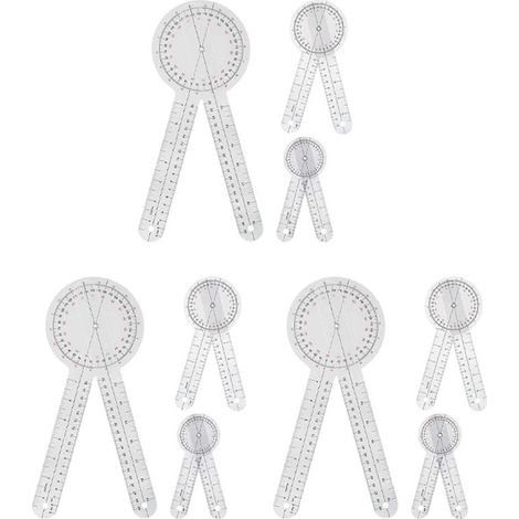 9-teiliges Goniometer-Set (6/8/12 Zoll), universeller Winkelmesser für die Ergotherapie, 360°-Winkelmessgerät (1/5)