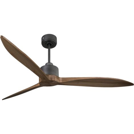 Modulo Latino Slim - Super destratificateur et ventilateur DC 166 cm noir pales bois sombre idéal 30 à 60 m² (1/5)