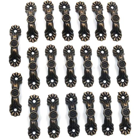 CSPARKV Praktische dekorative Türgriffe, 37 x 10 mm, antike Möbelgriffe, Holzknöpfe für Schmuckkästchen, Küchenschubladengriffe und -griffe, 20 Stück