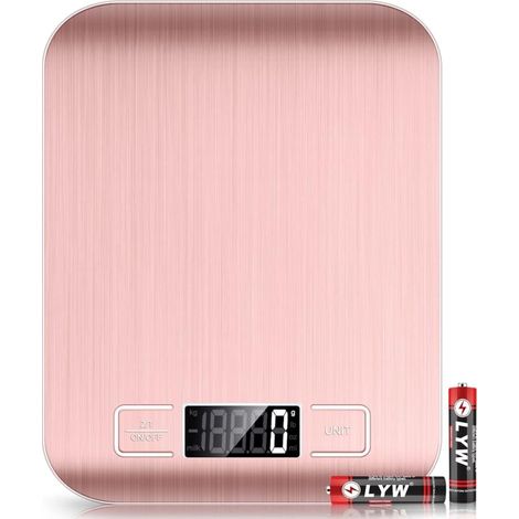 Balance de cuisine rose, numérique, 10 kg / 22 lb