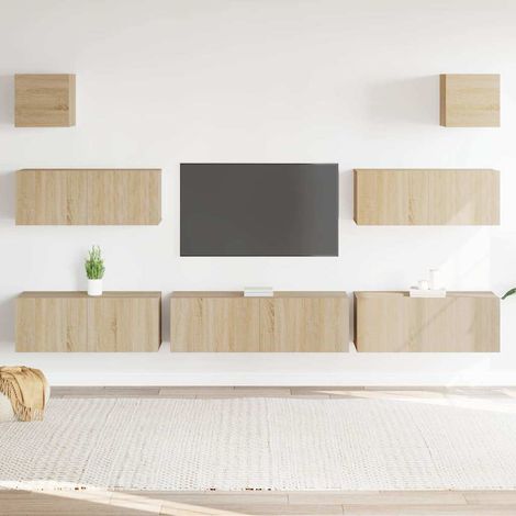 vidaXL 7 Piece TV Cabinet Set Sonoma Oak Engineered Wood (1/5)