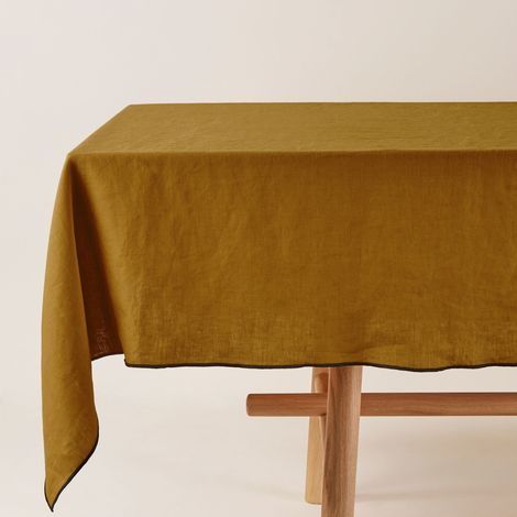 Nappe rectangulaire en Lin lavé légèrement froissé  CARLINA (1/4)