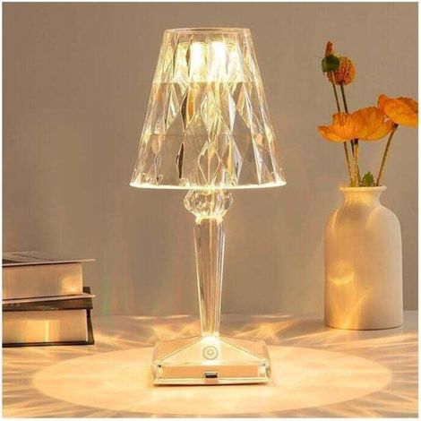 Crystal LED table lamp, diamond crystal table lamp, 3 colour changes, touch control, with USB cable (1/4)