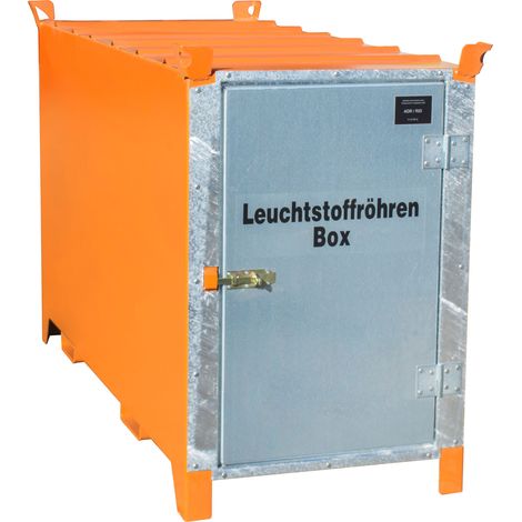 Bauer Leuchtstoffröhren-Box SL 150 nach ADR/RID 1.1.3.10c, Gelborange mit verzinkter Tür