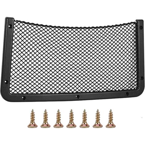 Lot de 2 filets de rangement pour voiture, organisateurs de coffre 42 x 21 cm, sacs de rangement multifonctionnels pour ustensiles, camping-cars, bateaux, maison (filet élastique) (1/5)