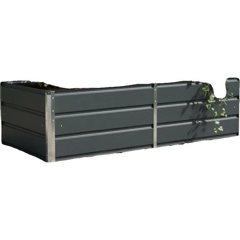 Bac à planter, construction en acier, design modulaire, vert armée (1/2)