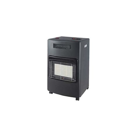 Radiateur infrarouge à gaz ventilé 4200W noir 42x36xH72 cm avec trois niveaux de chauffage