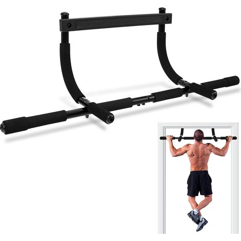 COSTWAY Barra de Dominadas, Barra de Puerta con Asas Envueltas en Espuma, 94 x 31 x 32 cm, Pull Up Bar, Negro, Carga 150kg
