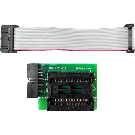 Adaptateur spécial ADPS44EX-1/SOP44 1,27 mm pour circuits intégrés PSOP44/SOP44/SOIC44 uniquement. À utiliser avec les accessoires du programmateur T48 (TL866-3G). (1/5)