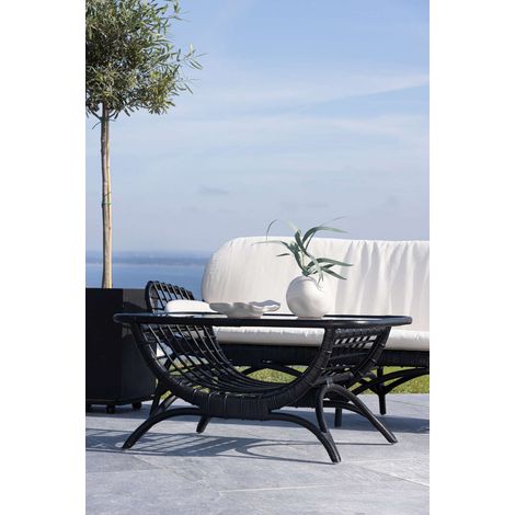 Moana table de jardin table d'appoint 60x96cm noir. (1/4)