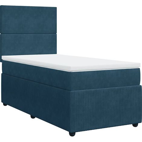 Maison Exclusive - Boxspringbett mit Matratze Dunkelblau 80x200 c (1/5)