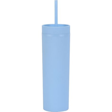 Tasse Réutilisable - 450 ml - Double Paroi - Avec Couvercle Et Paille - En Plastique AS - Pour Boissons Chaudes Et Froides (1/5)