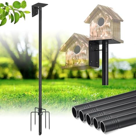 Nesting Box Stand, 220cm Adjustable Outdoor House Pole with 5 Claw Windproof Stake and Mounting Bracket for House, Bird Boyfriend, Weather Station (1/5)