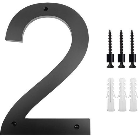 Modern brushed stainless steel door sign - 8 inches, solid black stainless steel (size 2) (1/5)