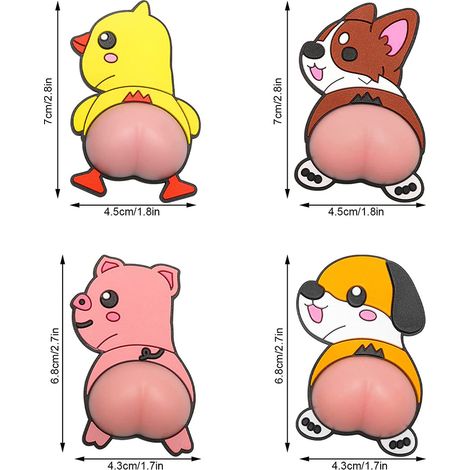 Lot de 2 Stickers Anti-Rayure Voiture PVC 3D Silicone Bumper Protection Porte Adhésif Mignon Animal Dessin Animé Pare-Chocs Anti-Collision Accessoire Auto. (1/5)