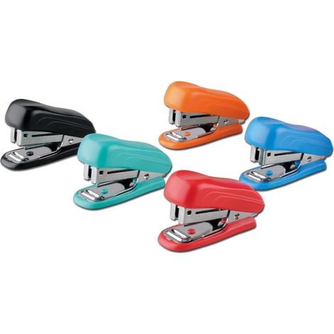 Mini cucitrice 12 fogli + punti metallici colori assortiti M&G