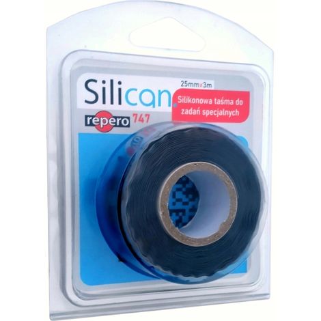 Sanitas  Ruban Silicone Repero 747 - 25 mm x 3 m - Noir - Résistant aux Températures - Auto-vulcanisant (1/2)
