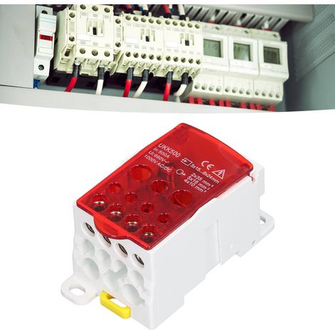 Boîte de jonction unipolaire sur rail UKK500 C45, interrupteur de jonction connectable, 690 V 500 A, rouge (1/5)