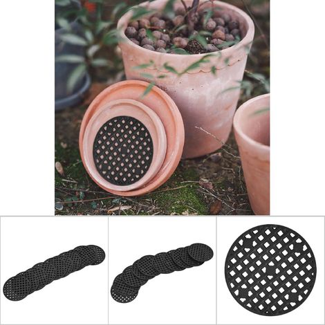 10 Stück Bodengitter für Blumentöpfe, Abflusslöcher für die Gartenarbeit, Schutzmatte für Bonsai (4,5 cm) (1/5)