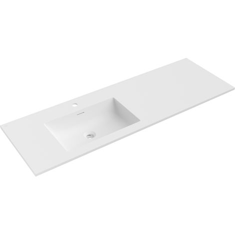 Mexen Otis lavabo encastré à gauche 141 x 46,5 cm, blanc mat - 25181401L (1/3)