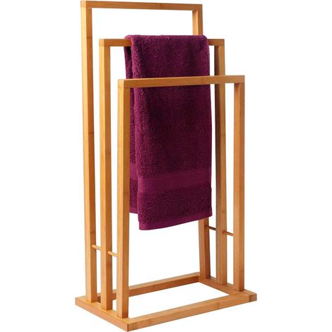 Porte-serviettes en bambou - 40x24.5x82cm - Porte-serviettes