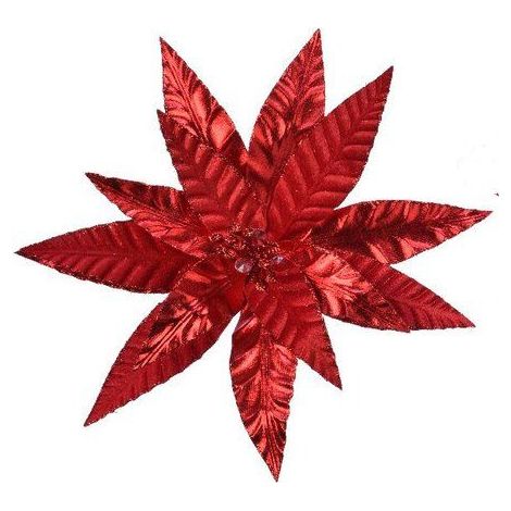 STELLA DI NATALE GLITTER VELVET ROSSO D11 ASSORTITA PREZZO CAD UNO